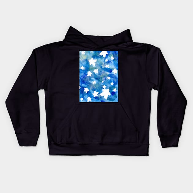 Meeples in Blue Kids Hoodie by gloobella